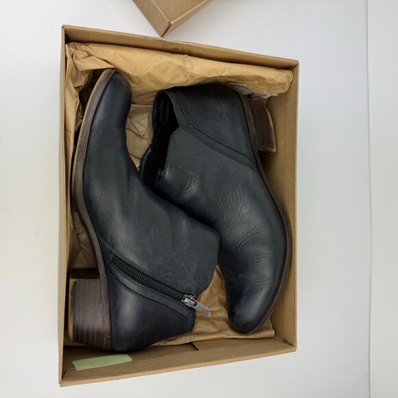 Lucky Brand Barstyn Black Leather Round Toe Ankle Booties Womens Sz 9.5 - Picture 14 of 16